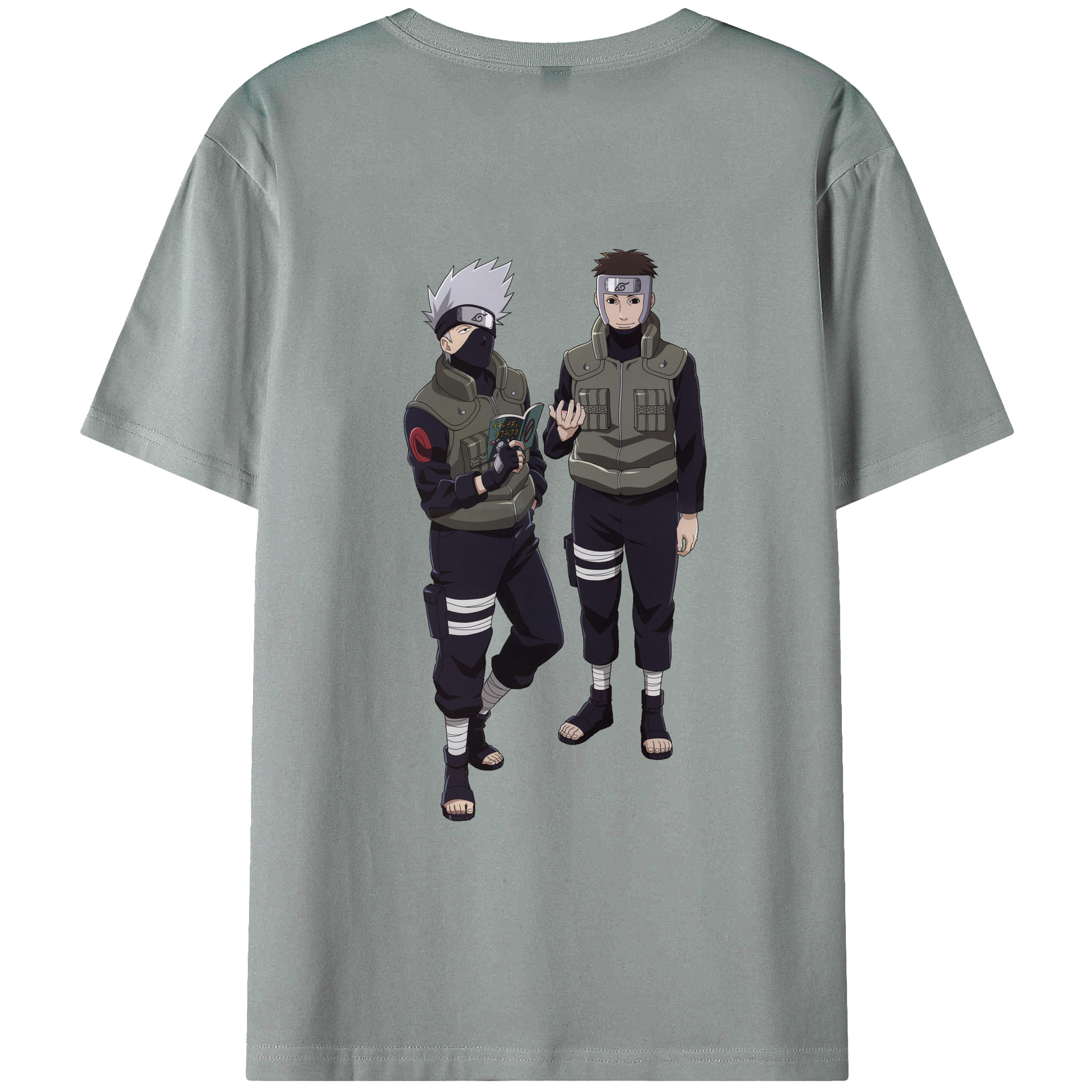 （画像用） NARUTO -ナルト- はたけ カカシ Hatake Kakashi 綿100％ メンズ半袖Tシャツ（バックプリント） 通気性